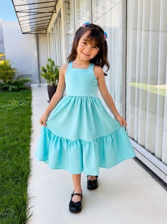 Vestido Bella - Azul Ciano