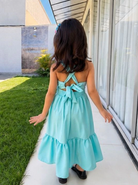Vestido Bella - Azul Ciano